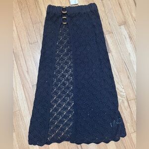 SEXY free people beach Crochet Black Cover Up Skirt M NWT